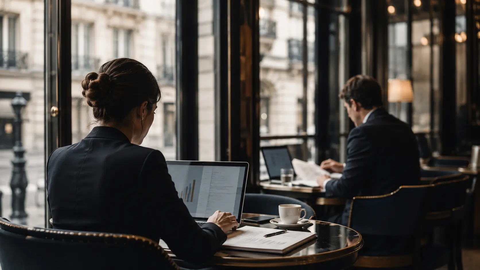 Notre vision de l'excellence opérationnelle - Menua Consulting Perspective géométrique d'espaces de travail modernes - Vision stratégique, rigueur d'exécution et continuité des services back et middle office
